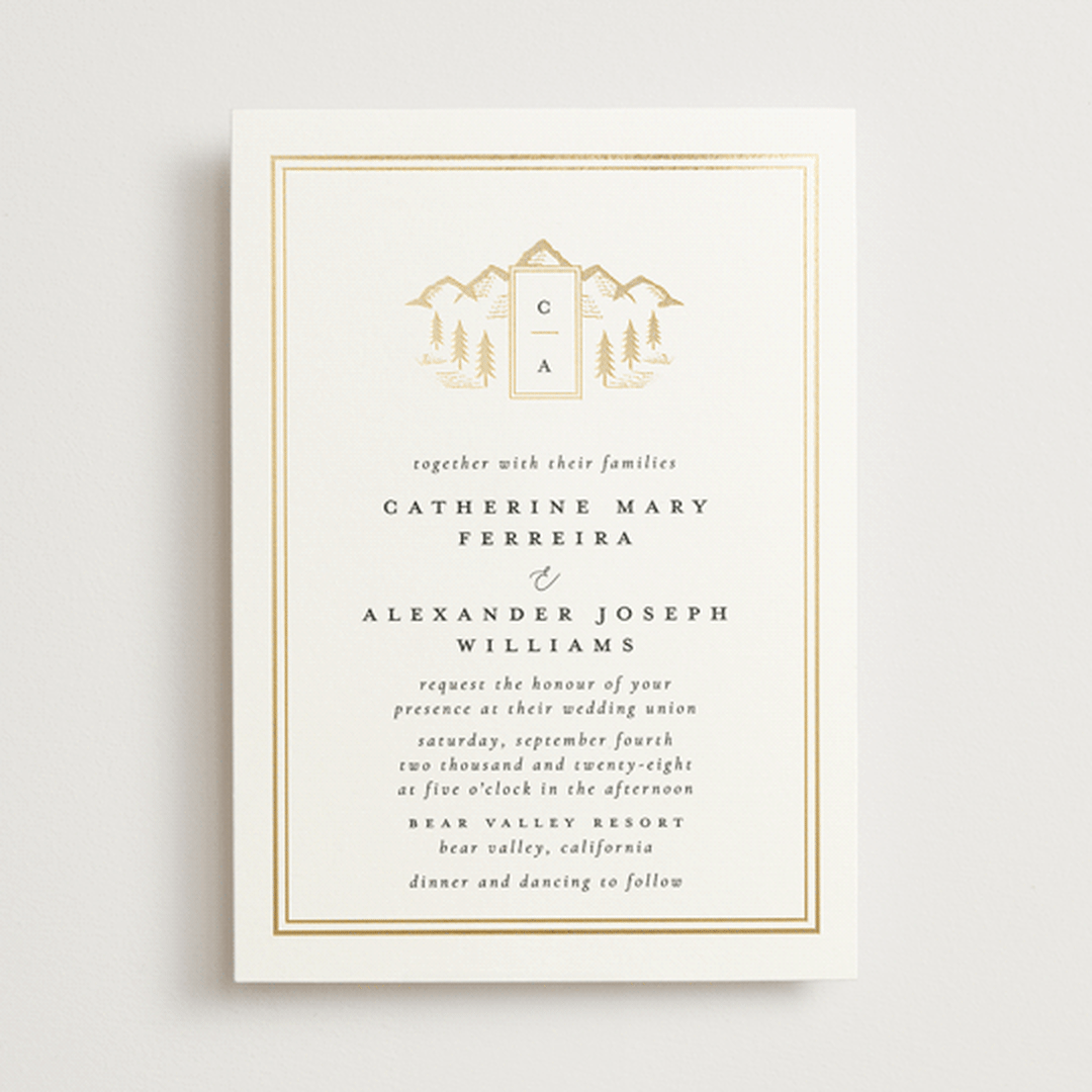 "Summit Serenity" - Wedding Invitations in Quartz by Ana de Sousa - Front