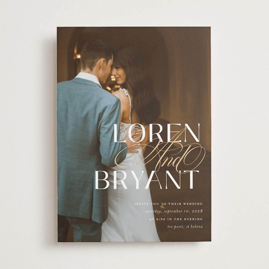 "Loren" - Wedding Invitations in Cotton by Christie Garcia - Front