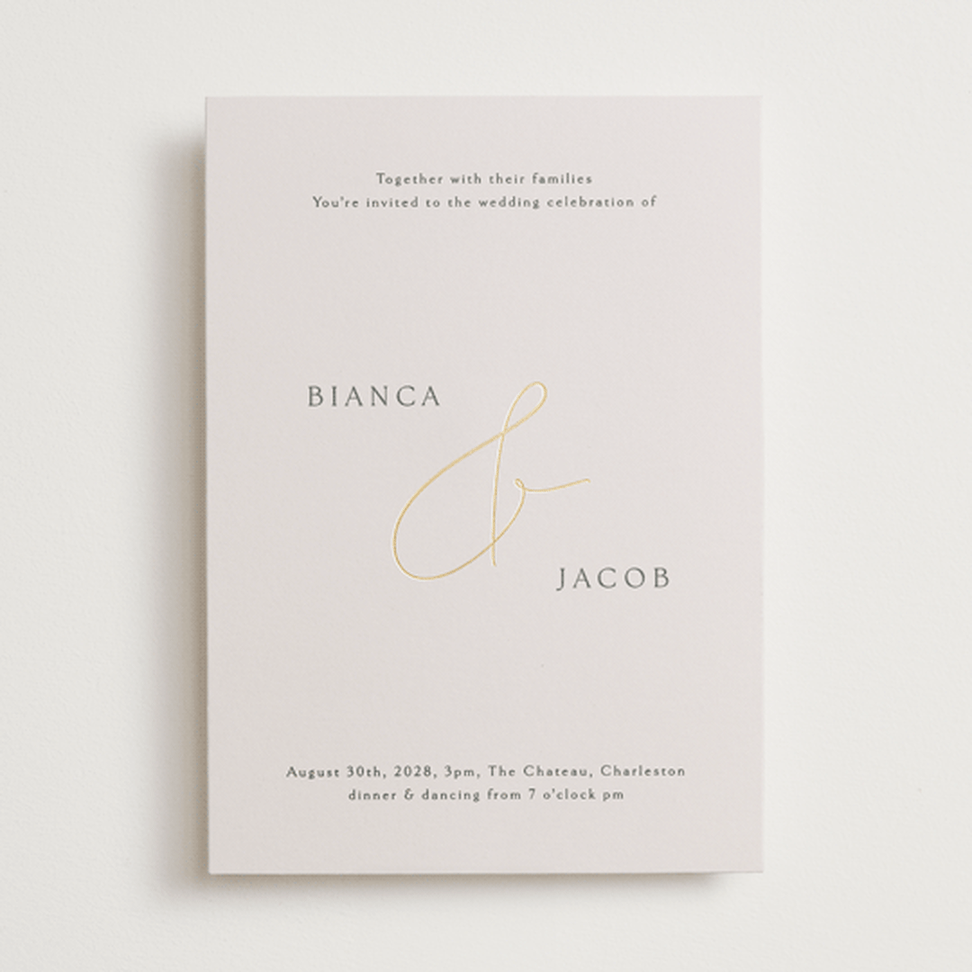 "Eloquent" - Wedding Invitations in Ivory by Angela Thompson - Front