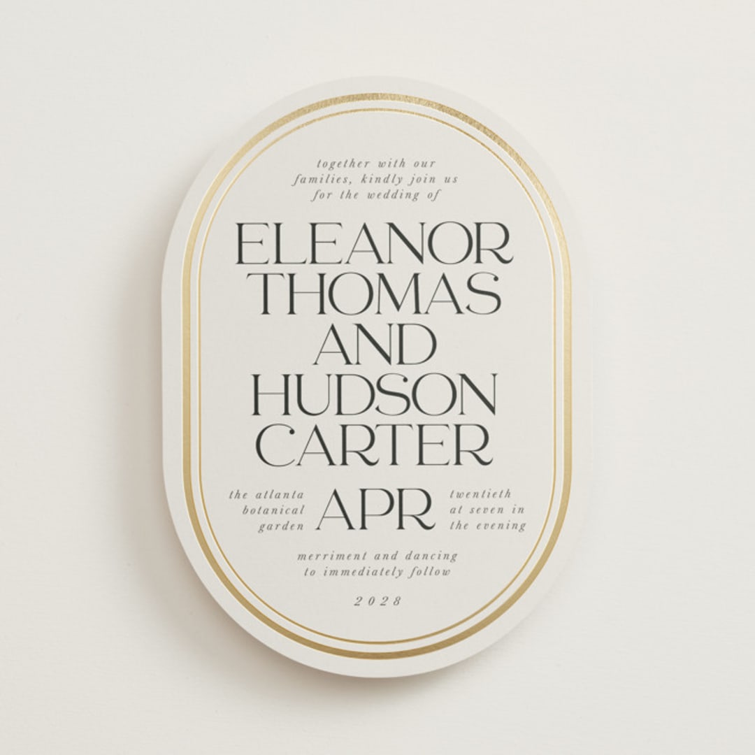 "oval" - Wedding Invitations in Sandstone by Lori Wemple - Front