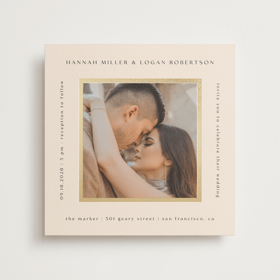 "Framed Photo" - Wedding Invitations in Latte by Stacy Maalouf - Front