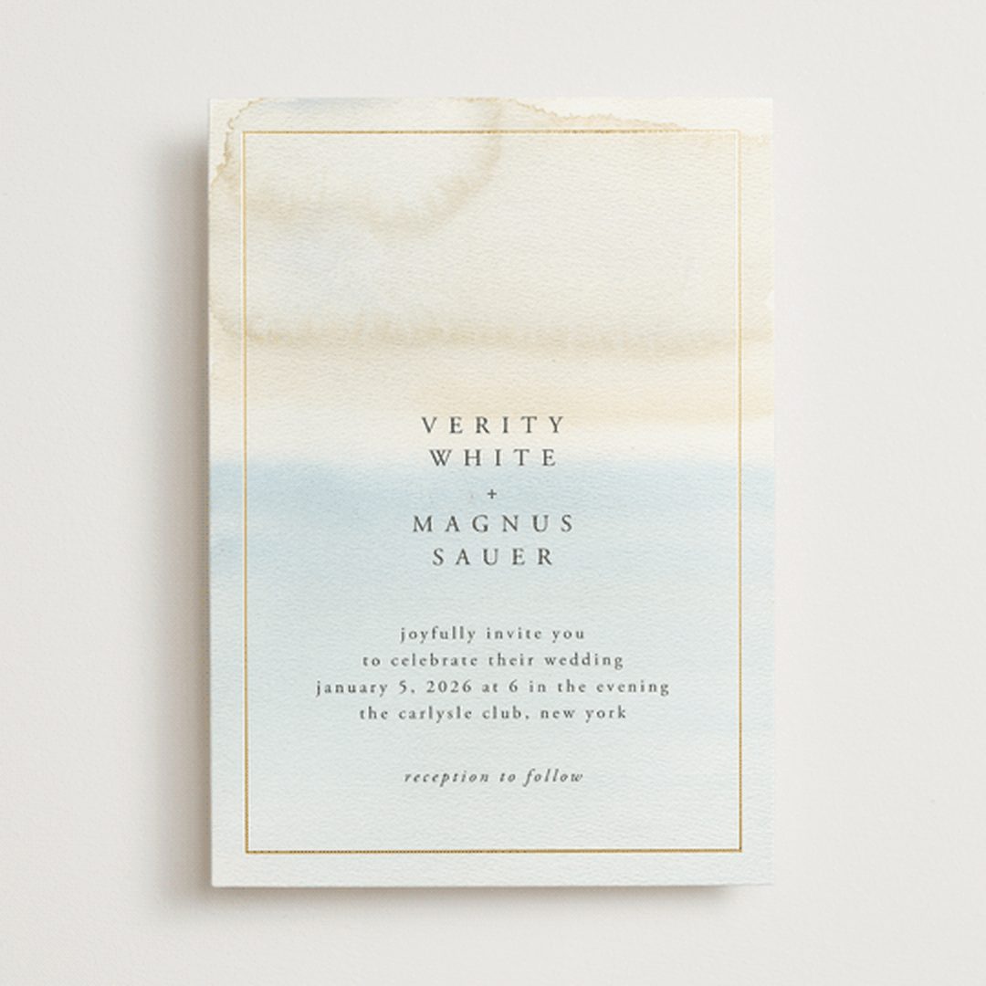 "Contemplate" - Wedding Invitations in Sand by Janean Hinger - Front