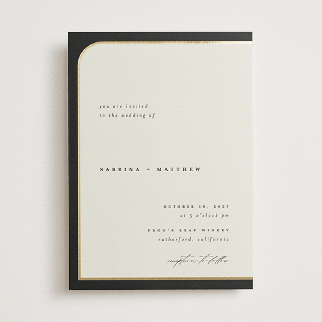 "Tuxedo" - Wedding Invitations in Black Tie by Carolyn Nicks - Front