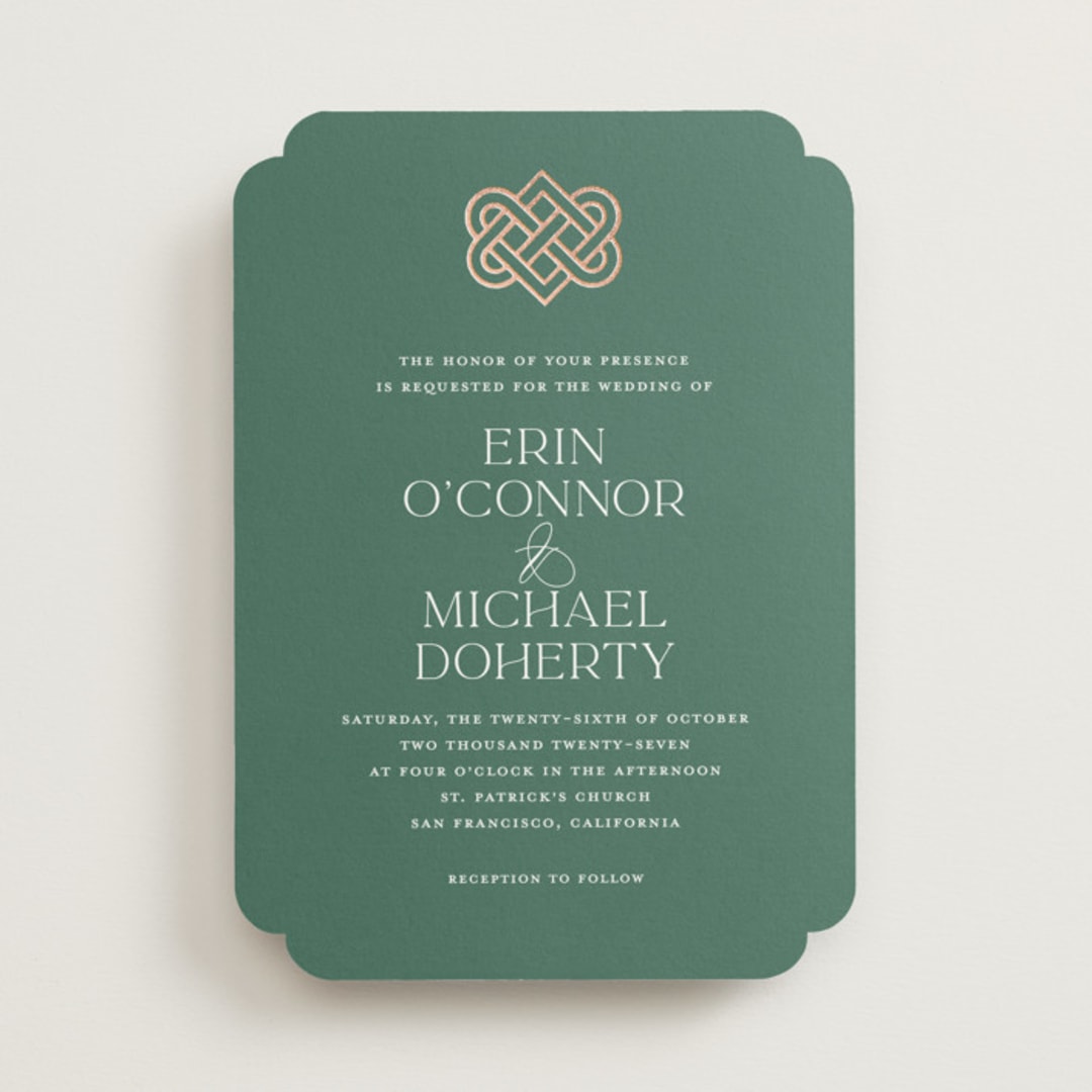 "Celtic Love Knot" - Wedding Invitations in Clover by Kerry Doyle - Front