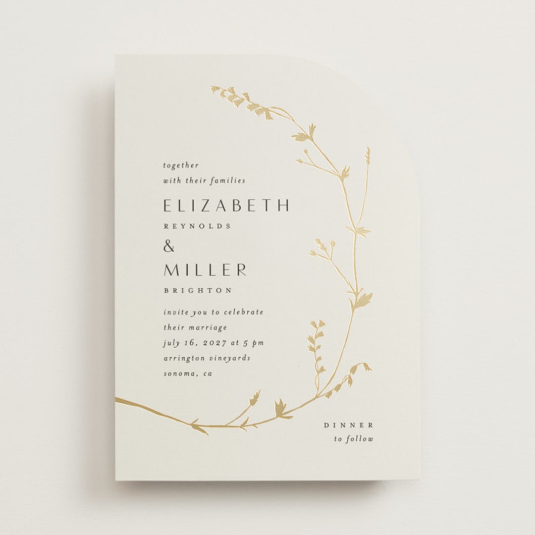 "Vine Wrap" - Wedding Invitations in Cotton by Amy Kross - Front