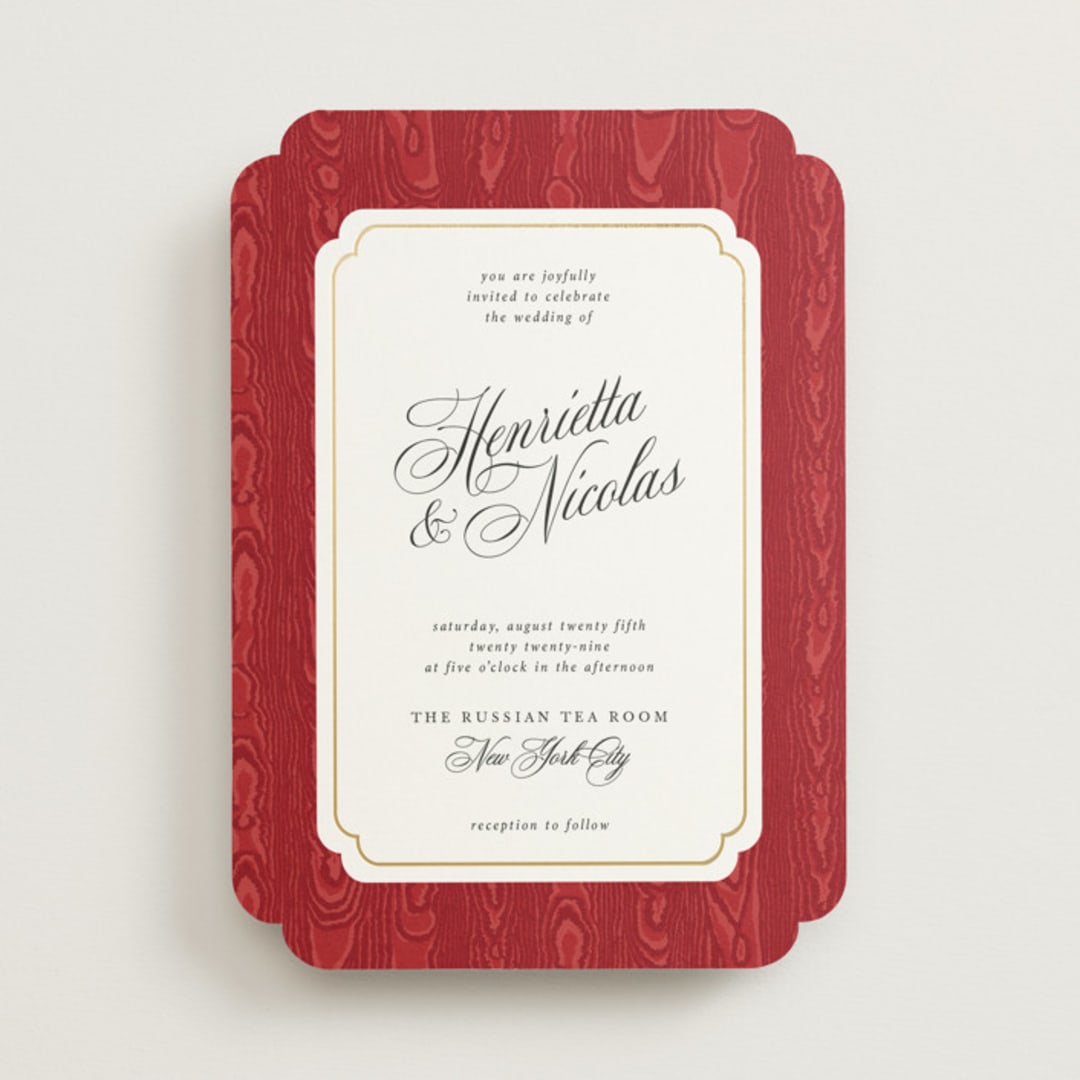 "Moiré" - Wedding Invitations in Crimson by Studio Suku - Front