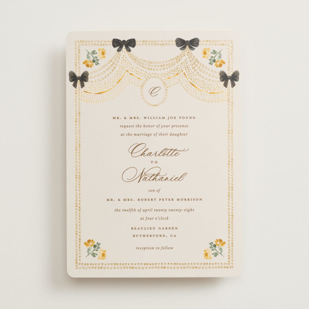 "Tuileries" - Wedding Invitations in Golden by Claudia Orengo - Front