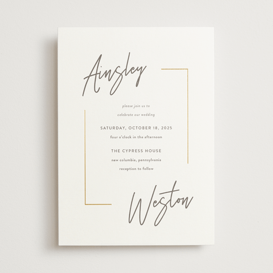 "Balanced" - Wedding Invitations in Milk White by Robin Ott - Front