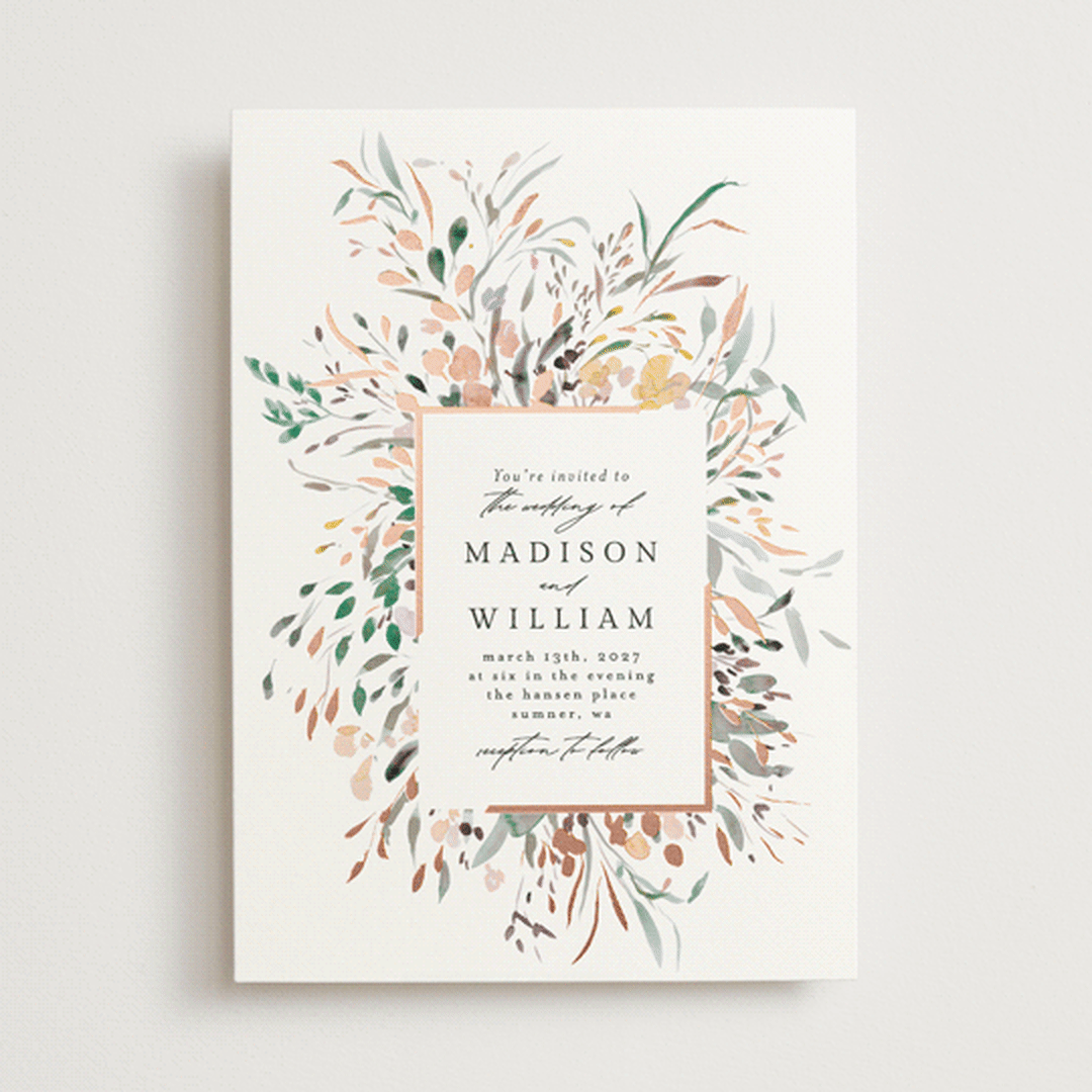 "Undone" - Wedding Invitations in Garden by Itsy Belle Studio - Front