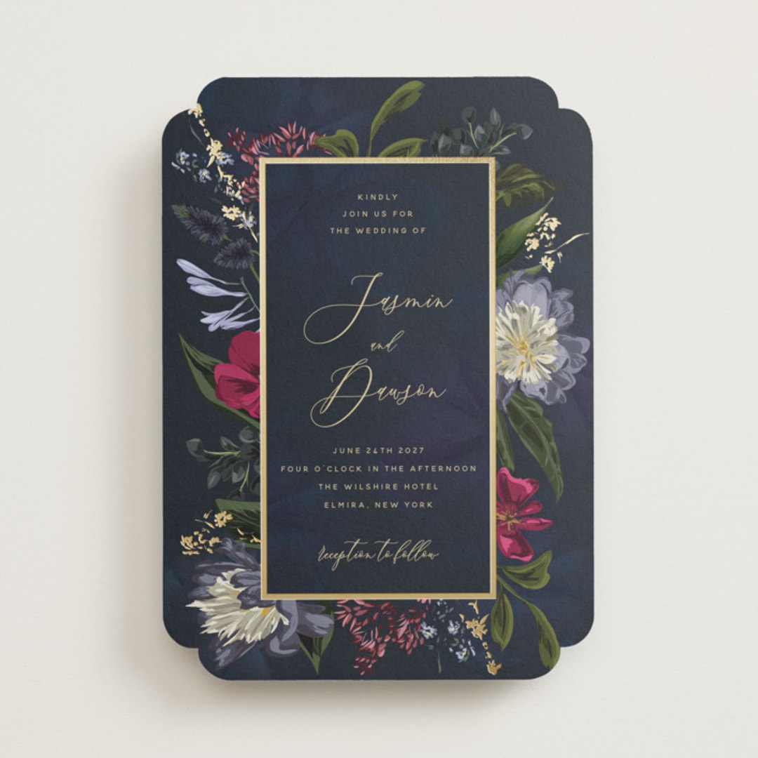 "After Midnight" - Wedding Invitations in Jewel by Susan Moyal - Front