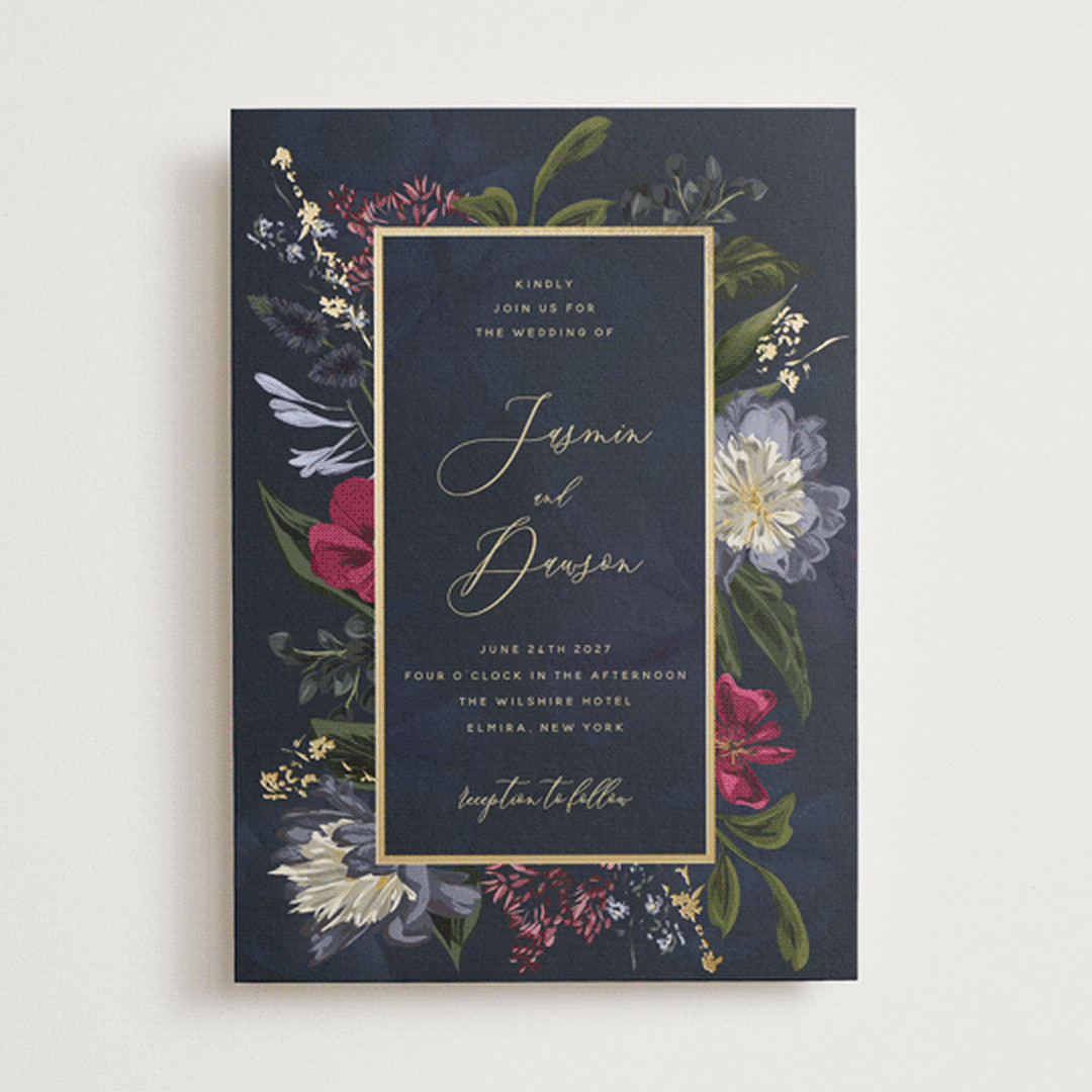 "After Midnight" - Wedding Invitations in Jewel by Susan Moyal - Front