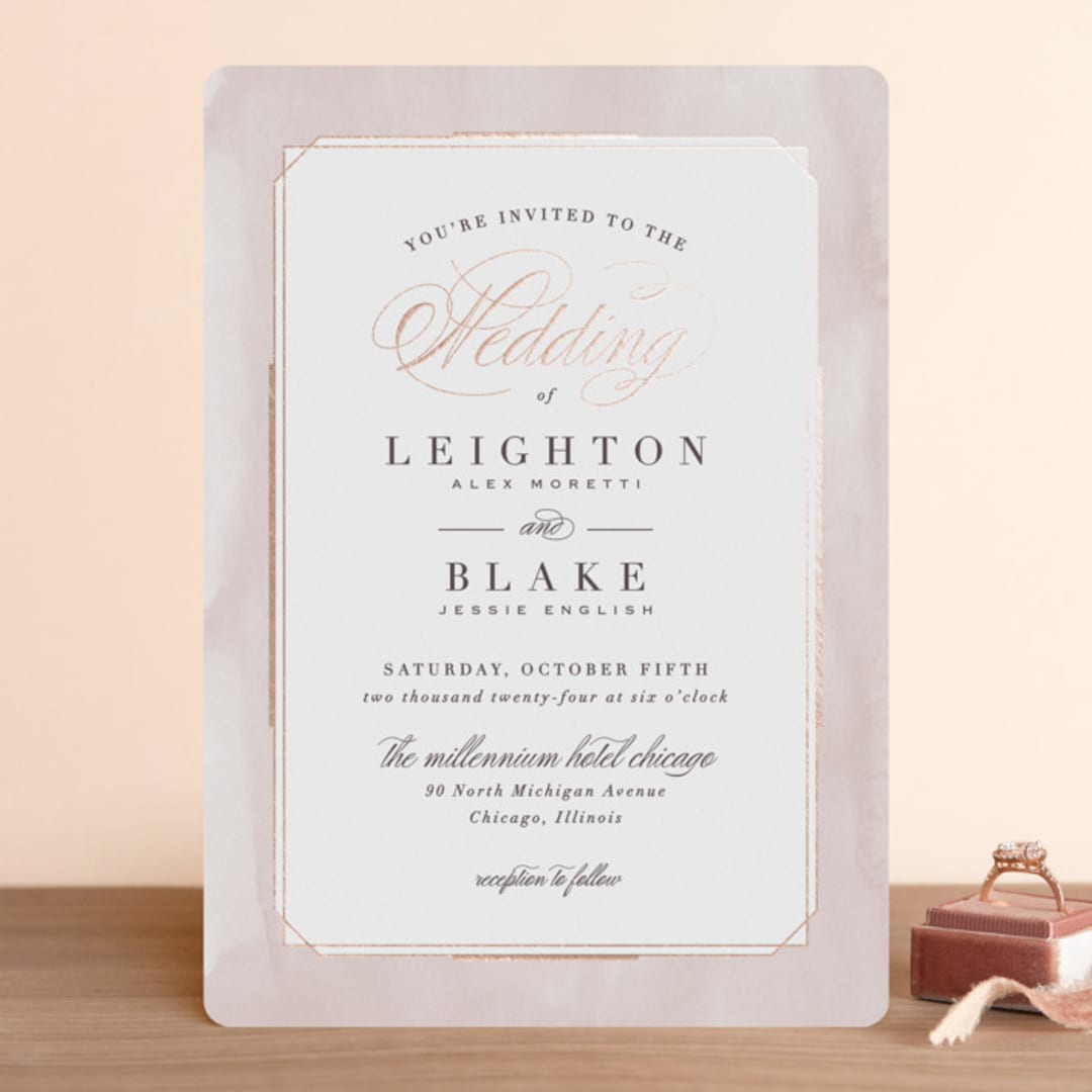 "Forever Elegant" - Wedding Invitations in Mauve by Hooray Creative - Front