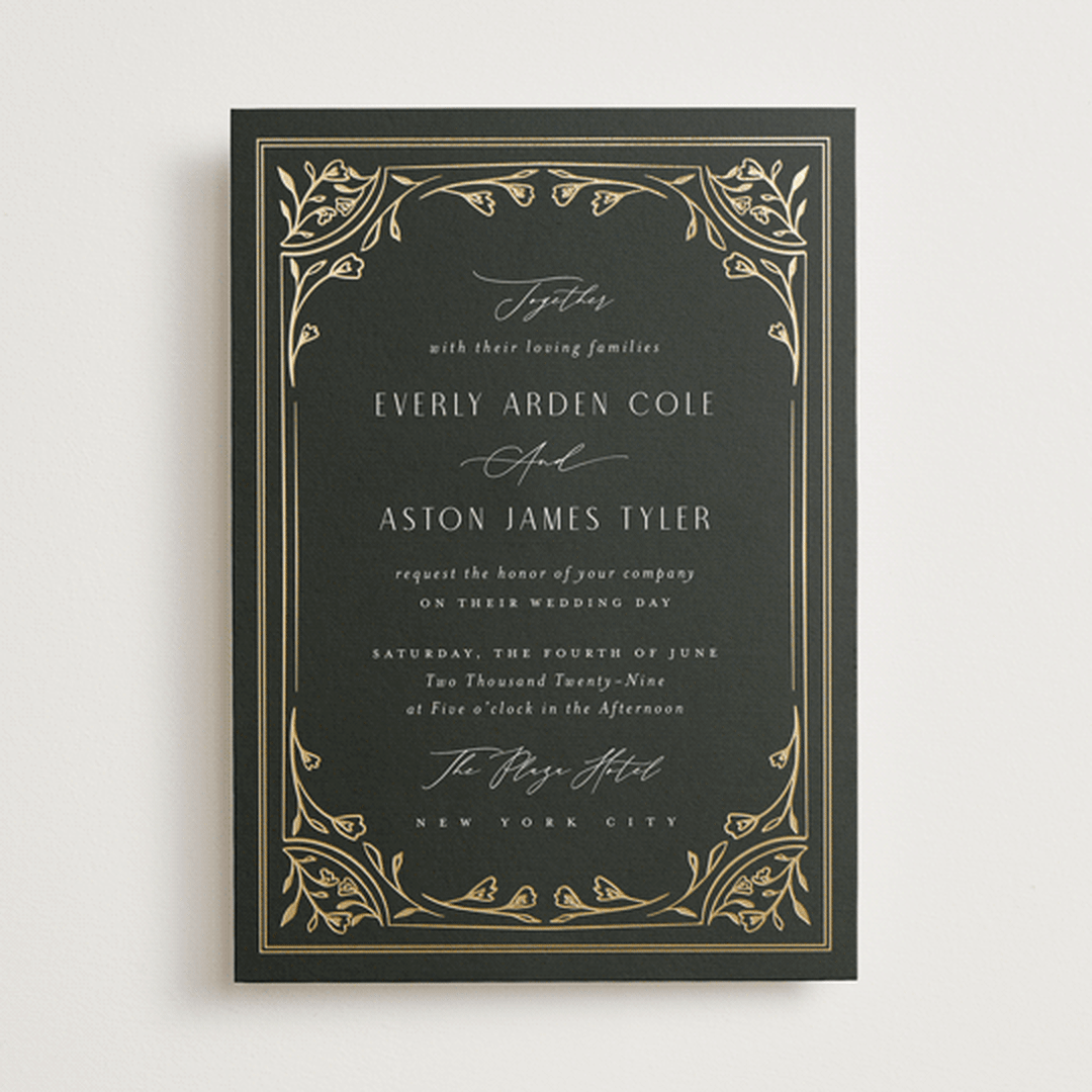 "Majesty" - Wedding Invitations in Onyx by Nicoletta Savod - Front