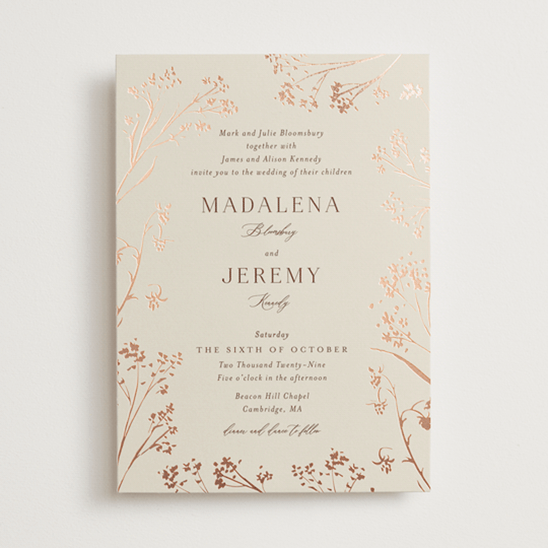 "Shining Florals" - Wedding Invitations in Almond by frau brandt - Front