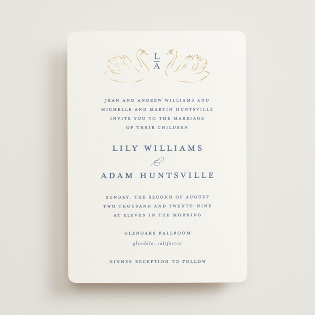 "Swan Song" - Wedding Invitations in Lakes by Sarah Knight - Front
