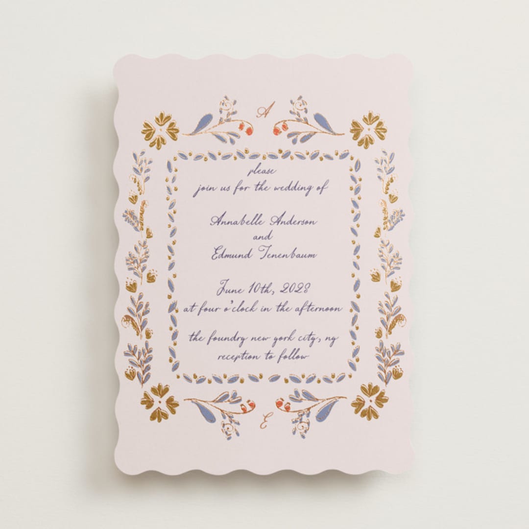 "Together in Bloom" - Wedding Invitations in Wisteria by Monika Konieczna - Front