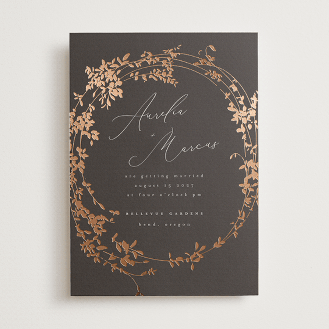"Bliss" - Wedding Invitations in Cocoa by Leah Bisch - Front