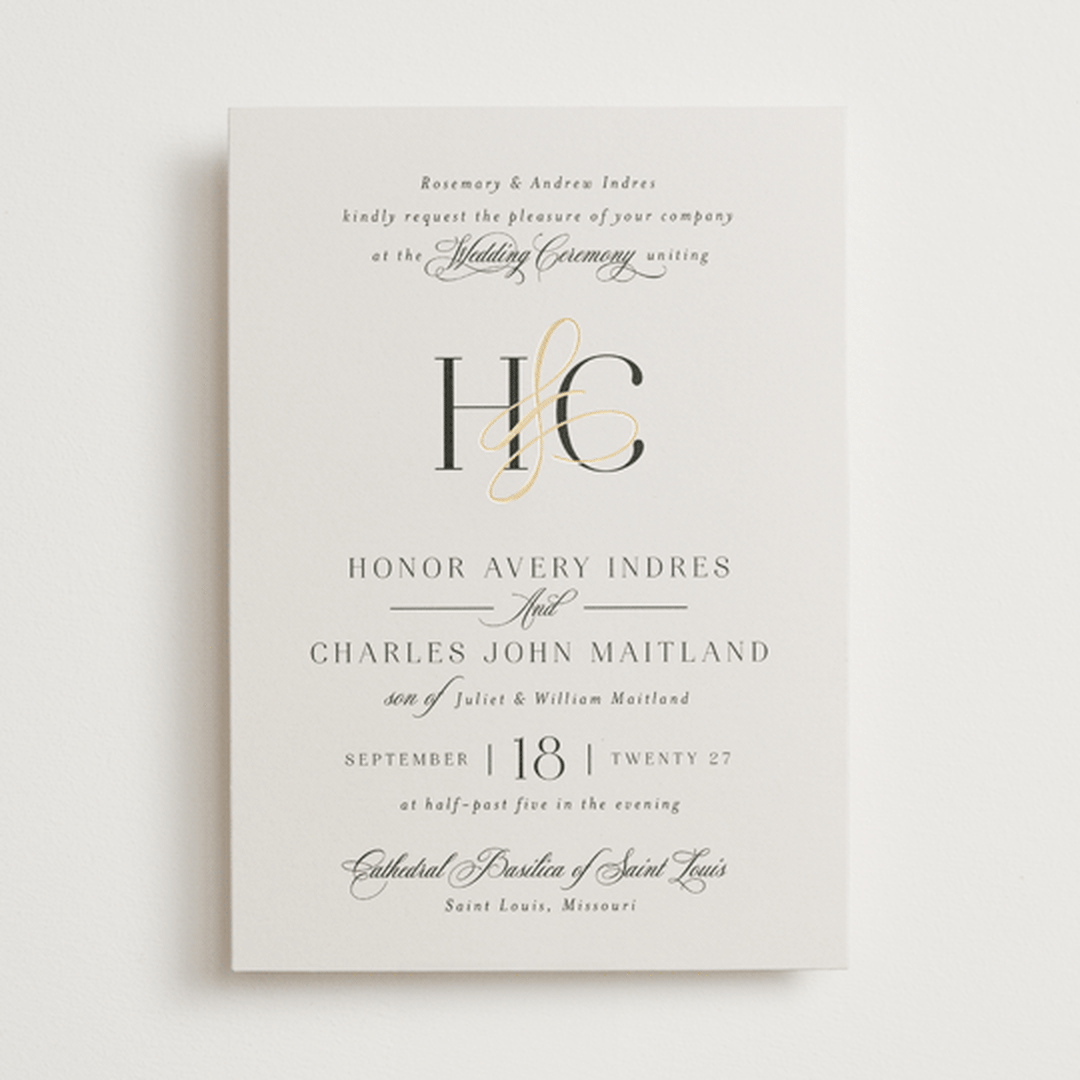 "HONOR" - Wedding Invitations in Ivory by Melanie Kosuge - Front
