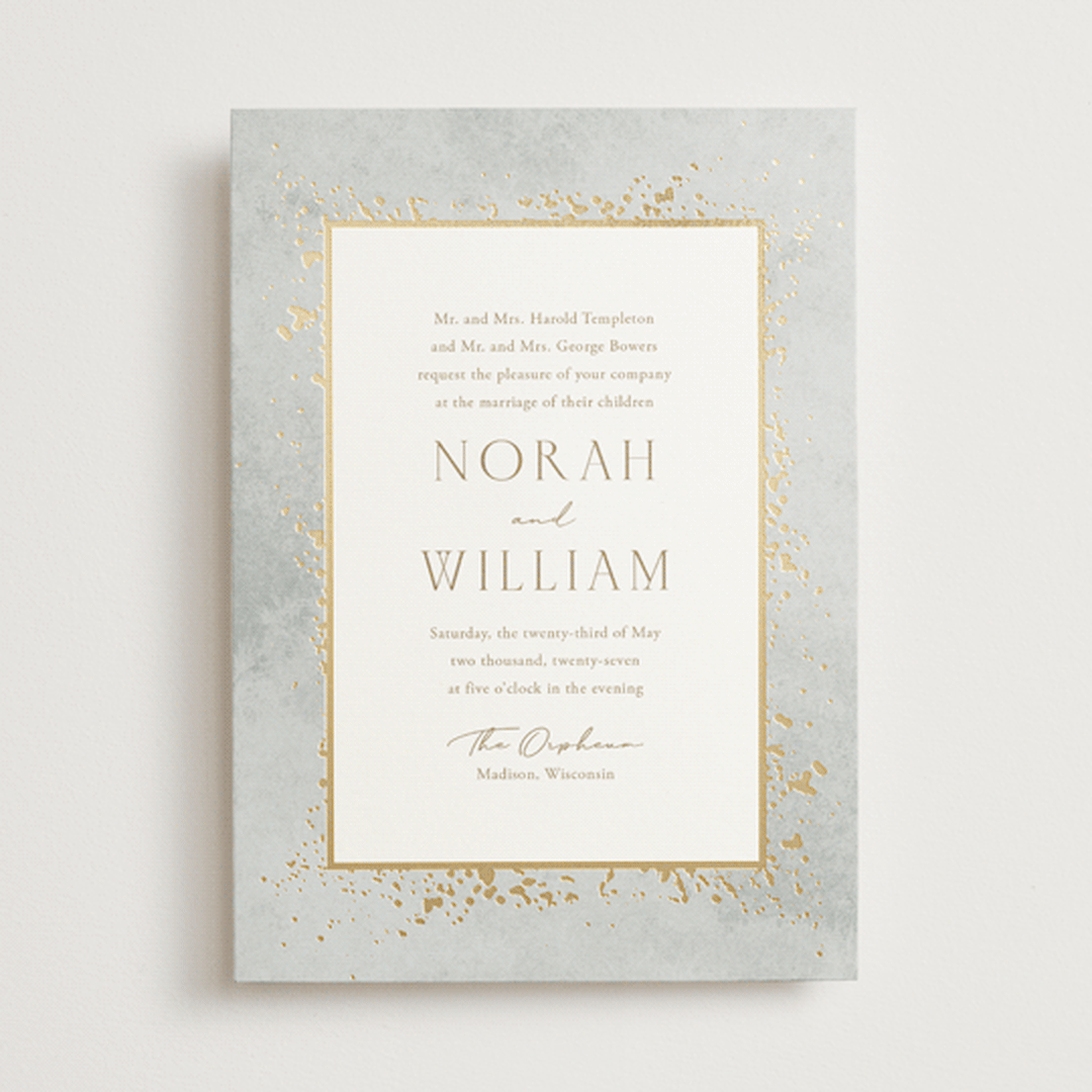 "Effervescent" - Wedding Invitations in Dove by Meggy Masters - Front