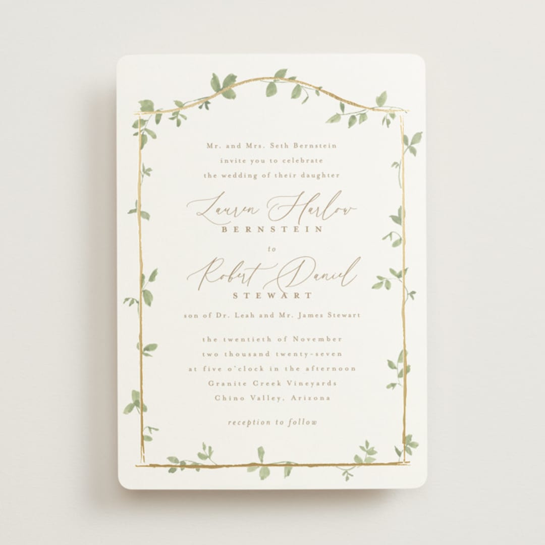"Canopy" - Wedding Invitations in Ivy by Everett Paper Goods - Front