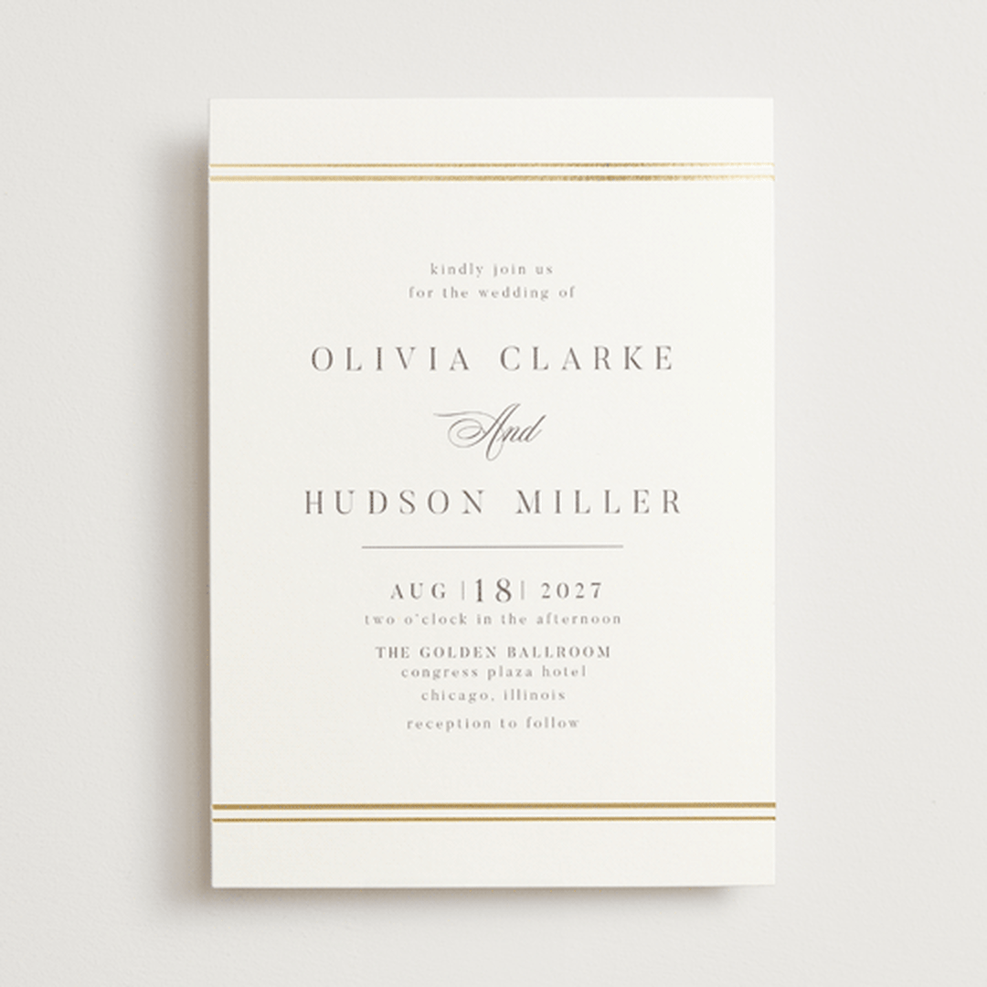 "Classic Elegance" - Wedding Invitations in Pearl by Nicole Walsh - Front