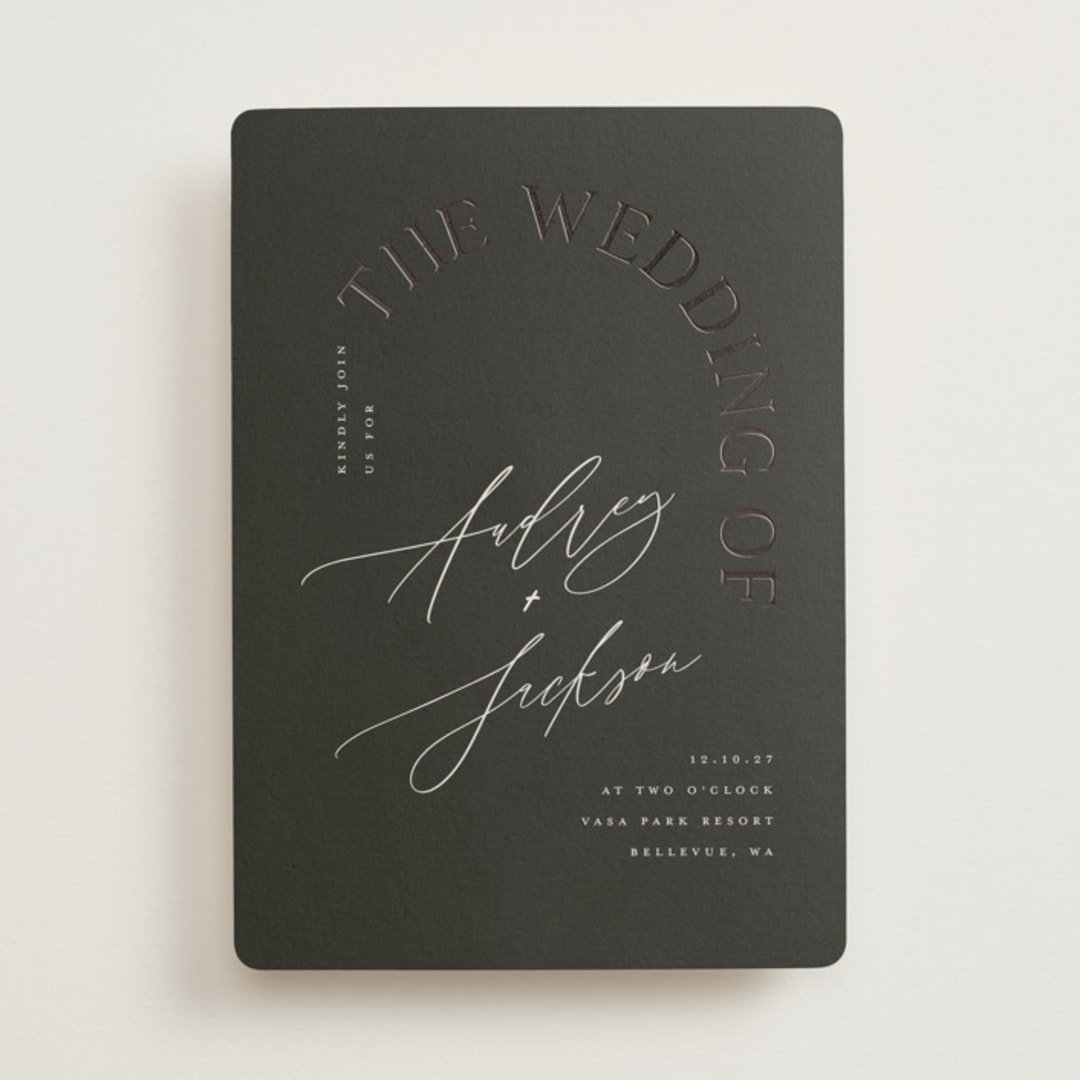 "The Arc" - Wedding Invitations in Truffle by Vera Lim - Front