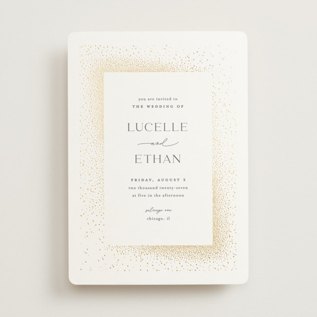 "Flicker" - Wedding Invitations in Sparkle by Pixel and Hank - Front