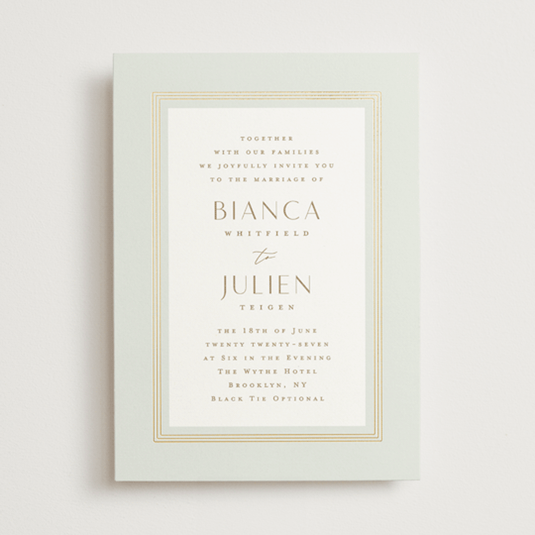 "Soleil" - Wedding Invitations in Leaf by Kristie Kern - Front