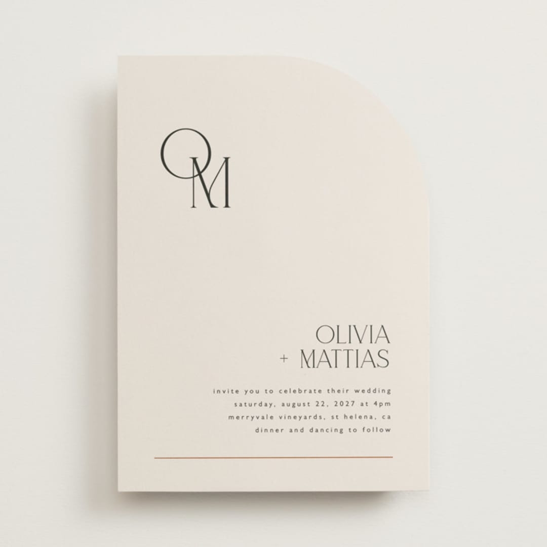 "Modern Corner" - Wedding Invitations in Linen by Kelly Schmidt - Front