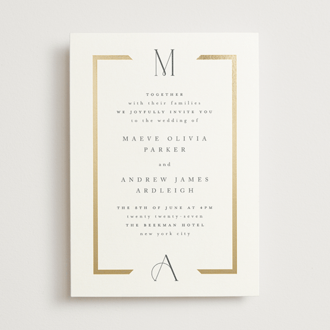 "Chisel" - Wedding Invitations in Quartz by Kristie Kern - Front