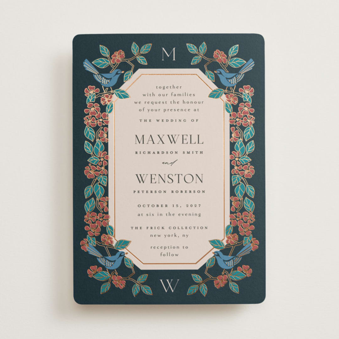 "Wedding birds" - Wedding Invitations in Onyx by Ana de Sousa - Front