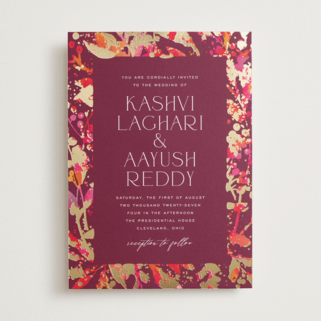 "Bright abstract" - Wedding Invitations in Sangria by Jessica Corliss - Front