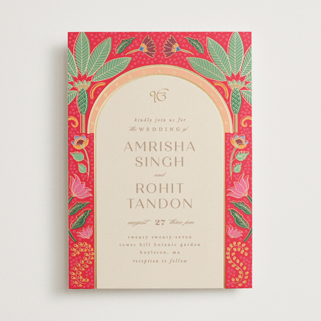 "Indian garden" - Wedding Invitations in Sindoor by Creo Study - Front