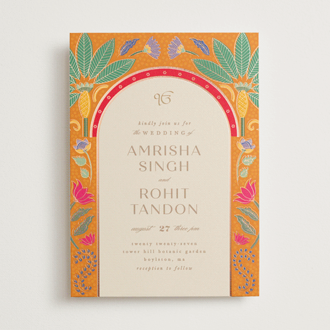 "Indian garden" - Wedding Invitations in Narangi by Creo Study - Front