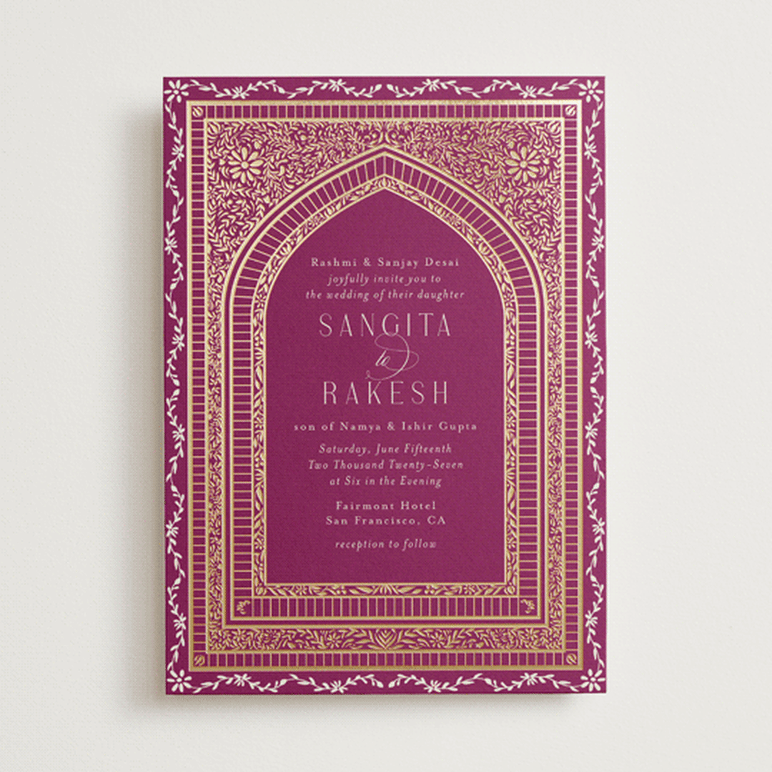 "Amber Palace" - Wedding Invitations in Garnet by Chris Griffith - Front