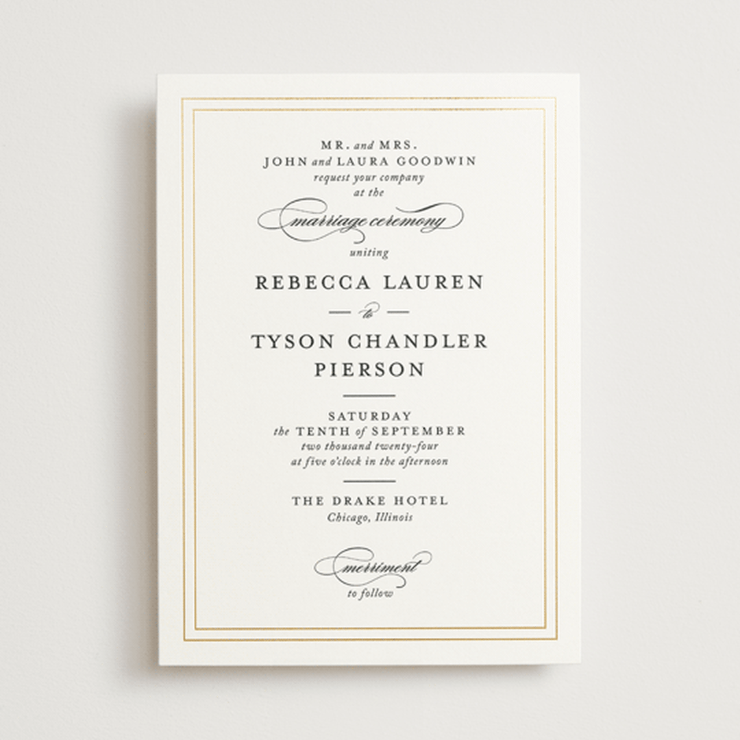"Eloquence" - Wedding Invitations in Snow by Kimberly FitzSimons - Front