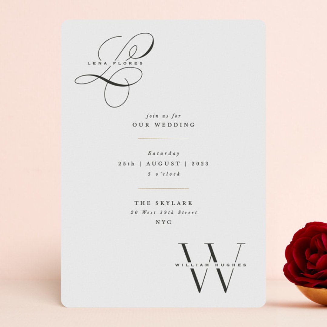 "Initially Yours" - Wedding Invitations in Salt by Hooray Creative - Front