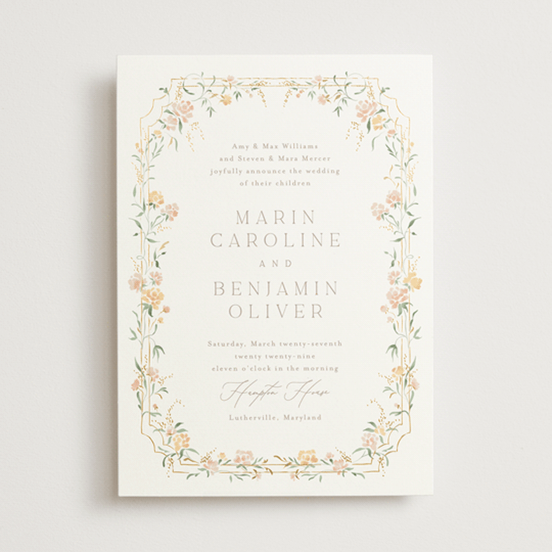 "Victorian Trellis" - Wedding Invitations in Golden Summer by Erin L. Wilson - Front