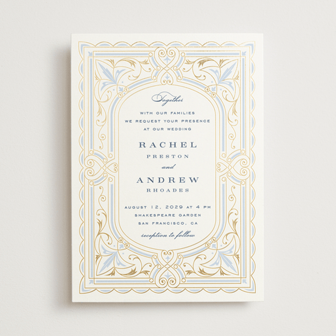 "Aurelia" - Wedding Invitations in Dusty Blue by Janean Hinger - Front