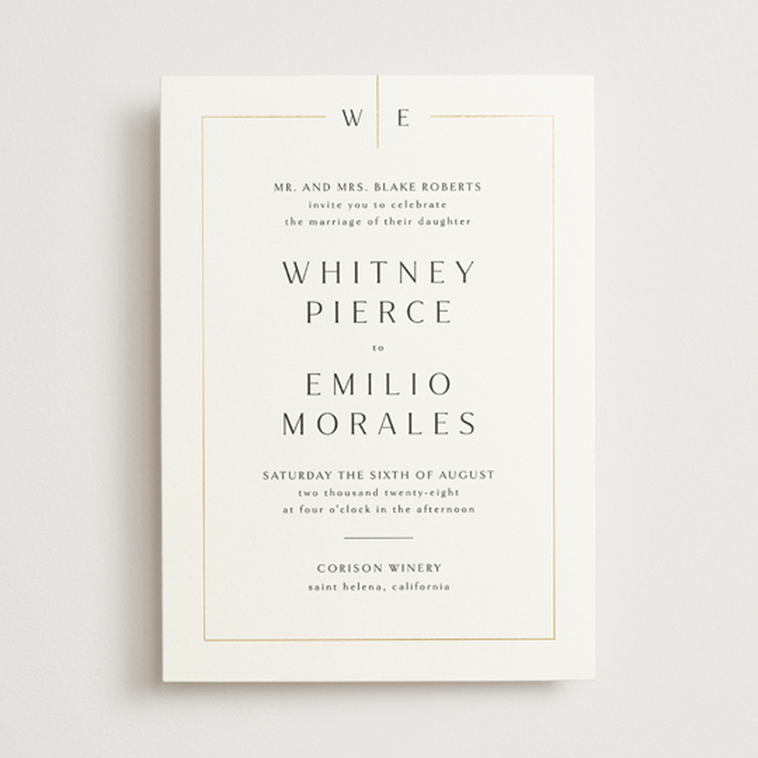 "Arcadia" - Wedding Invitations in Silk by Kelly Schmidt - Front
