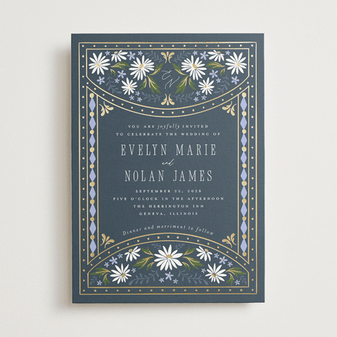 "Sadie" - Wedding Invitations in Periwinkle by Erin German - Front