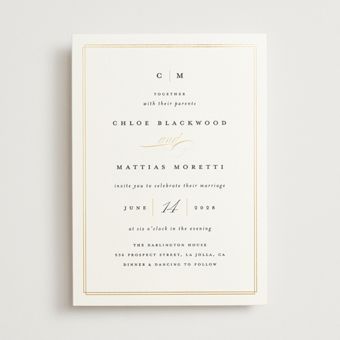 "Timeless" - Wedding Invitations in Linen by Erica Krystek - Front