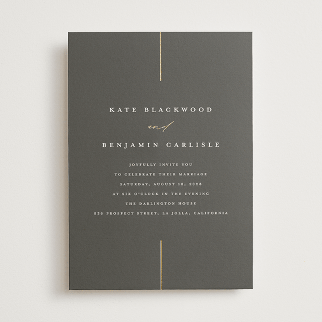 "Formal lines" - Wedding Invitations in Iron by Erica Krystek - Front
