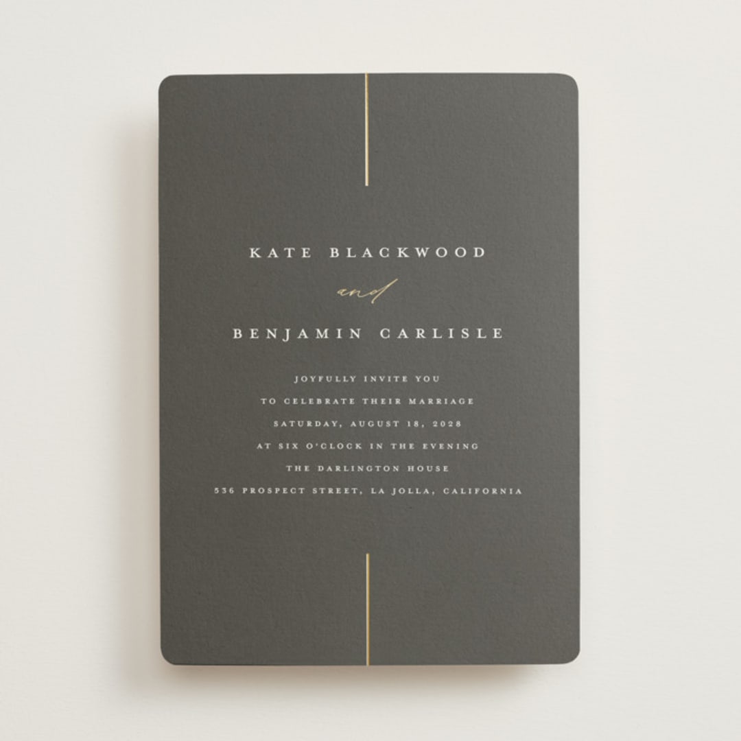 "Formal lines" - Wedding Invitations in Iron by Erica Krystek - Front