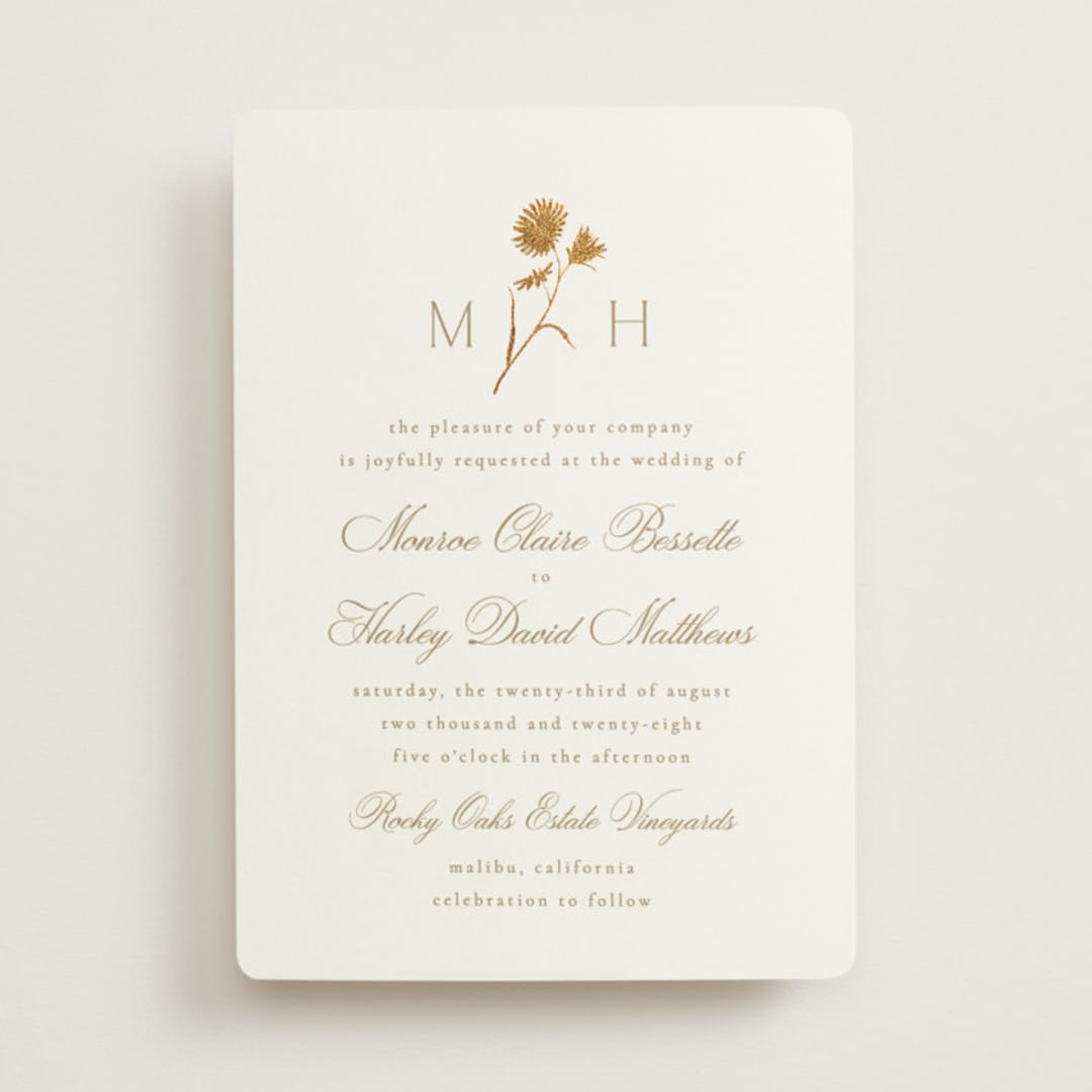 "The Romantic" - Wedding Invitations in Buttercream by Kristie Kern - Front