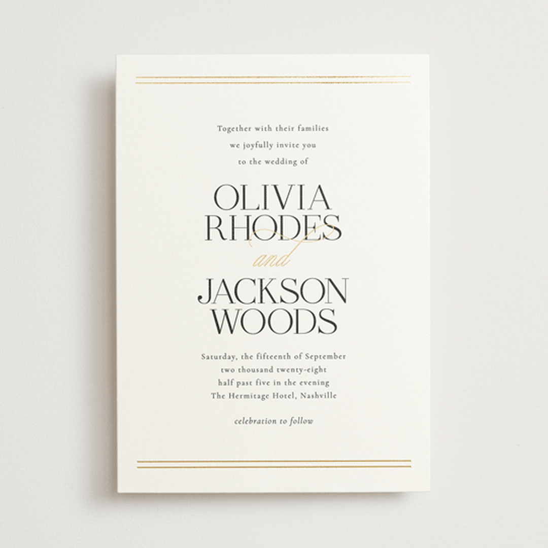 "Fineline" - Wedding Invitations in Spun Sugar by Jessica Williams - Front