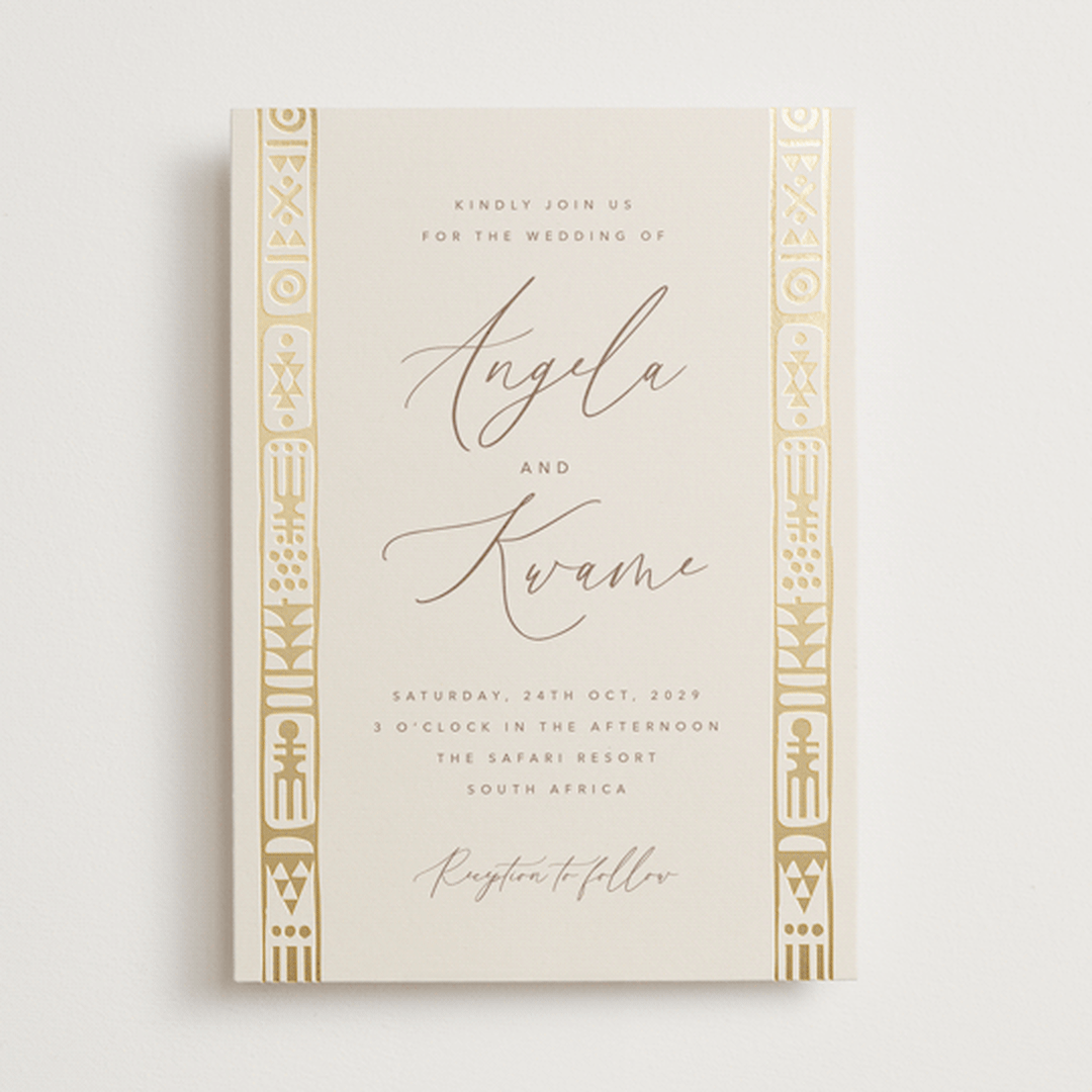"Cultured Element" - Wedding Invitations in Sahara by David Michuki - Front