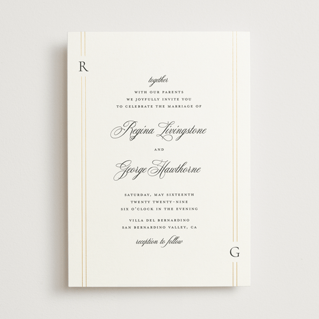 "Elencourt" - Wedding Invitations in Quartz by Jelena Vuletic - Front