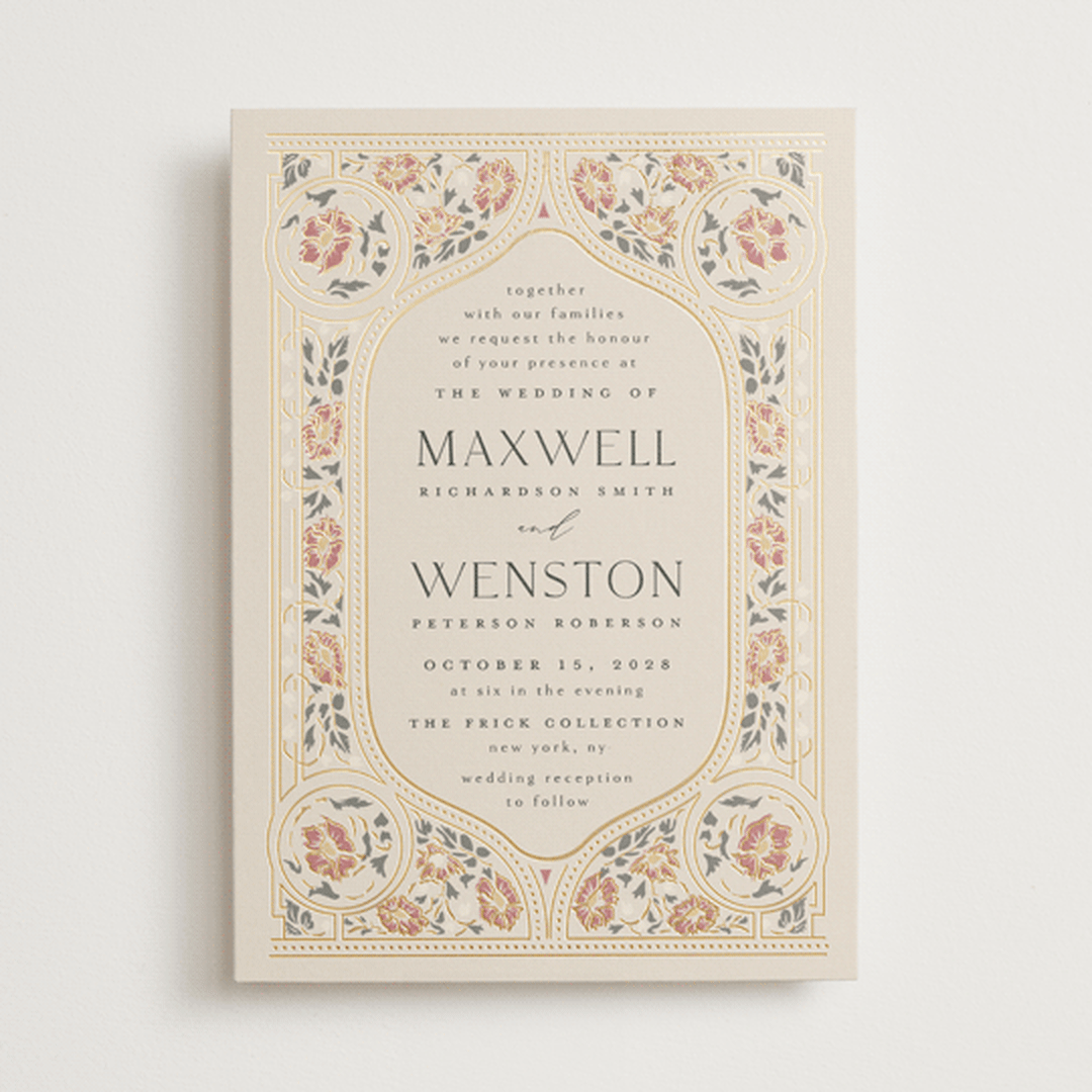 "Timeless Nature" - Wedding Invitations in Champagne by Ana de Sousa - Front