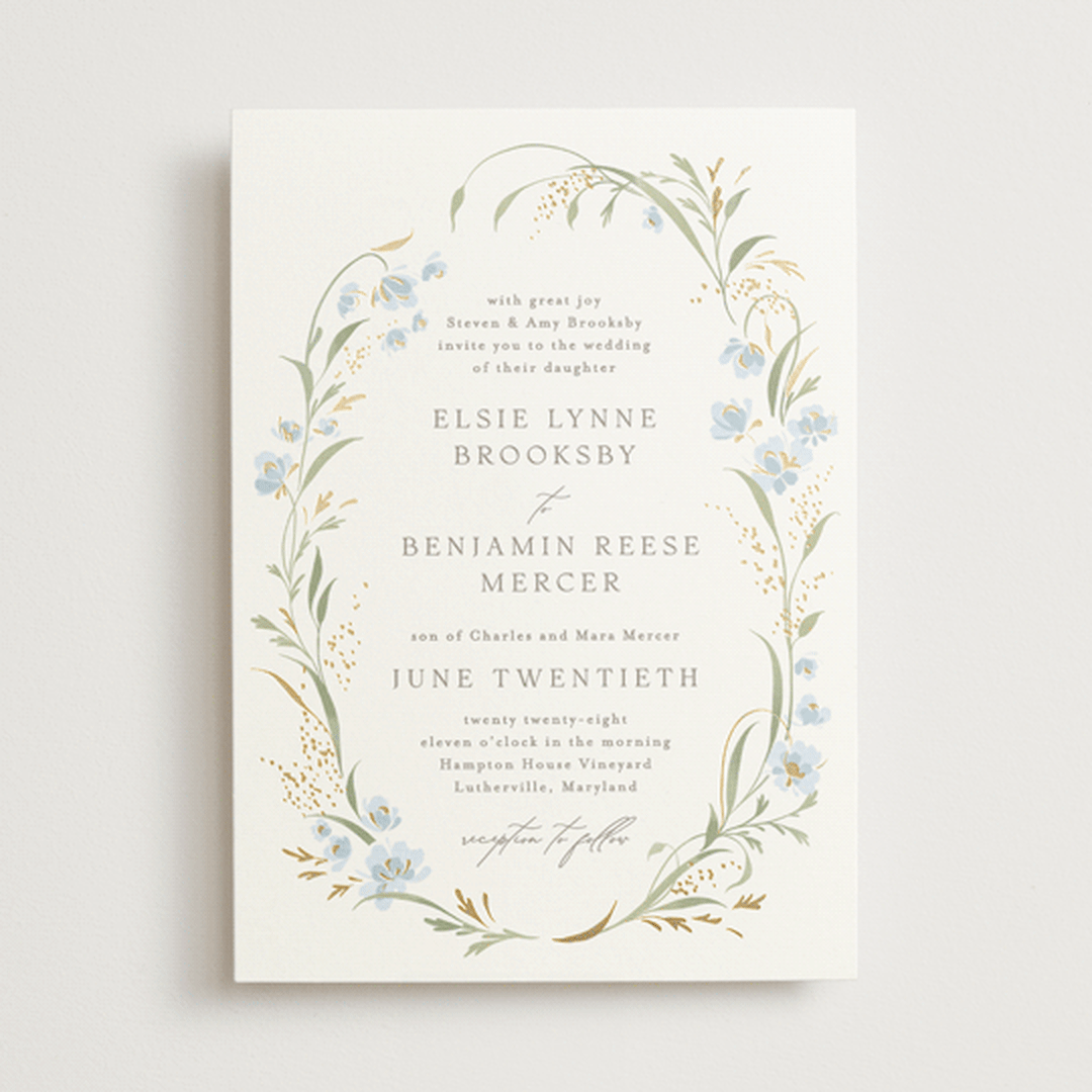 "Meadow" - Wedding Invitations in Blue Bonnet by Erin L. Wilson - Front